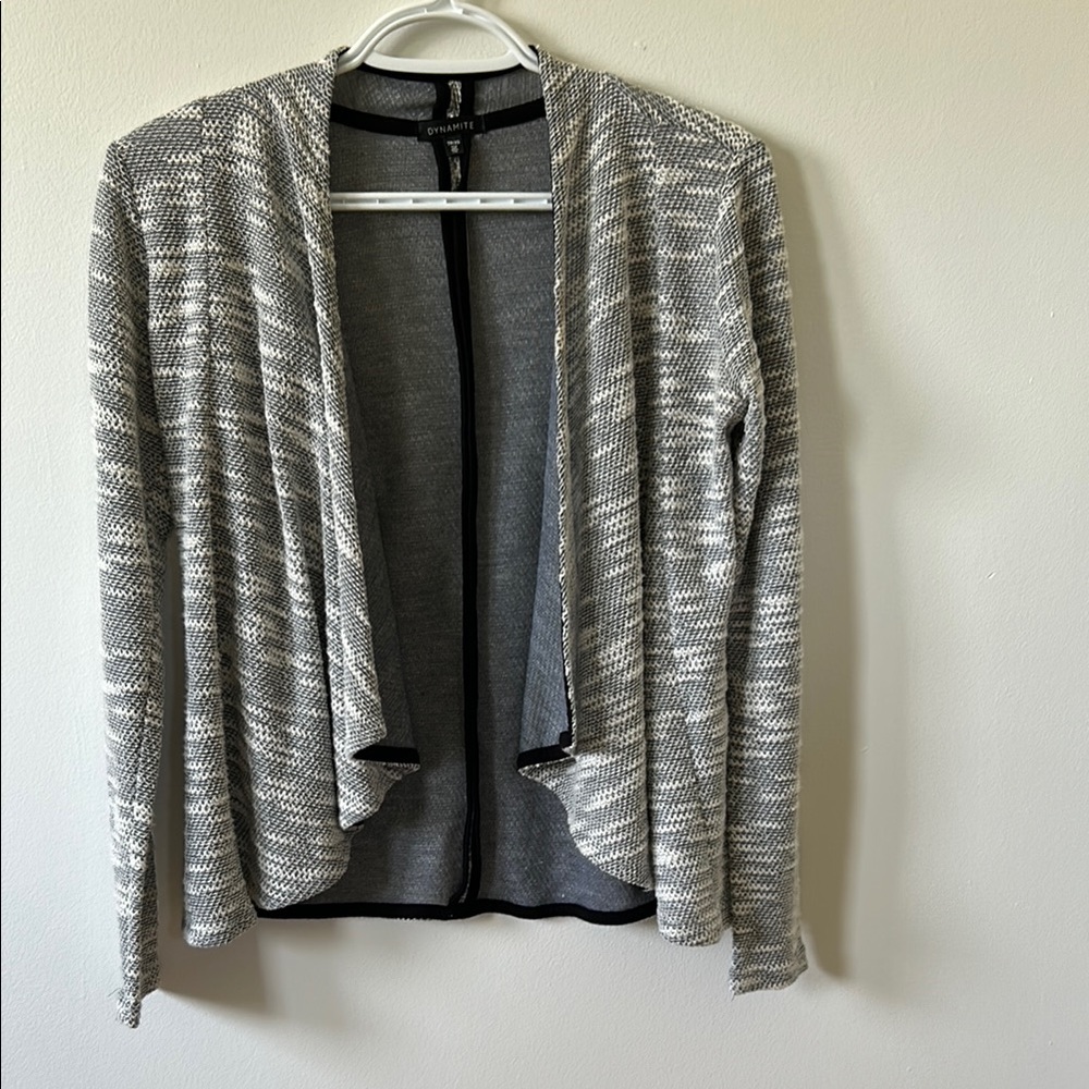 Dynamite Gray Waterfall Cardigan Sweater